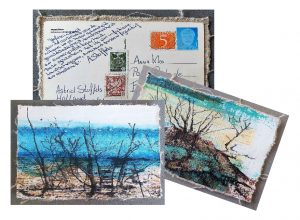 Artistic postcards; retroavangarda's mail art; anna klos; astrid stoffels; Dutch artist; korekta gallery; poland; polen