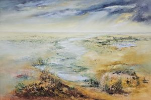 Dynamische natuur; Astrid Stoffels; abstract landscape; olieverf landschap