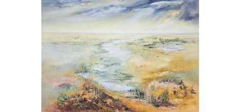 Dynamische natuur; Astrid Stoffels; abstract landscape; olieverf landschap